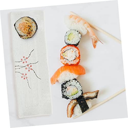 Plato rectangular cerámico para sushi estilo japonés miniatura 7