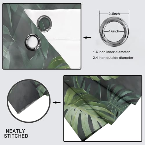 Rideaux occultants monstera 140x260 cm vert sauge isolant