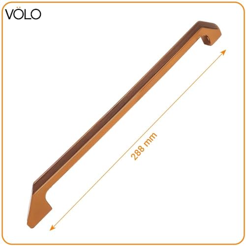 Image of VOLO Pvd Rose Gold and Qubic Design, Wardrobe Door /Cabinet Door /Drawer Pull Handle for Kitchen /Office /Bedroom /Winodw Sliding Closet. (R-145) (288mm) (1)