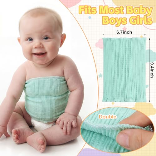 Image of Cutecrop Baby Belly Band Elastic Gtube Belt Double Layer Belly Button Cover Cotton Gtube Cover Umbilical Hernias Belt