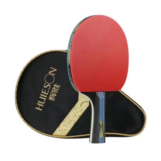 Raquete Clássica Carbono Tênis de Mesa Ping Pong Huieson 4 Estrelas Profissional + Capa + 3 Bolas