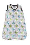 Bacati - Muslin Printed Sleeping Bag (Wearable Blankets) (Small, Moroccan Tiles Aqua/Lime/Grey)