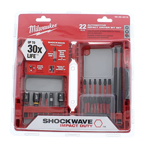 Milwaukee 48-32-4016 Automotive Shockwave Kit 22 Piece Automotive Impact Driver Bit Set #TOP14