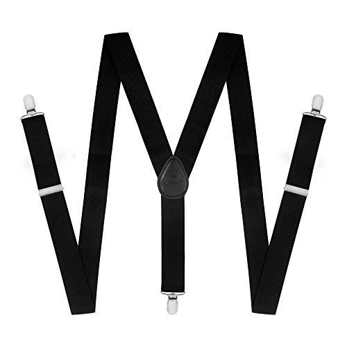 Suspenders for Men, 1.38 Inch Wide, Longest 51 Inch,Black Y-Back, Adjustable Suspenders, 3 Clips Suspenders for Men, 1.38 Inch Wide, Longest 51 Inch,Black Y-Back, Adjustable Suspenders, 3 Clips