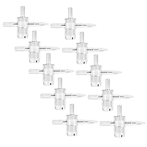 10Pcs 4 Way Tire Valve Core Tool: Aluminum Alloy Stem Wrench for Car, Motorcycle & Bike Repair