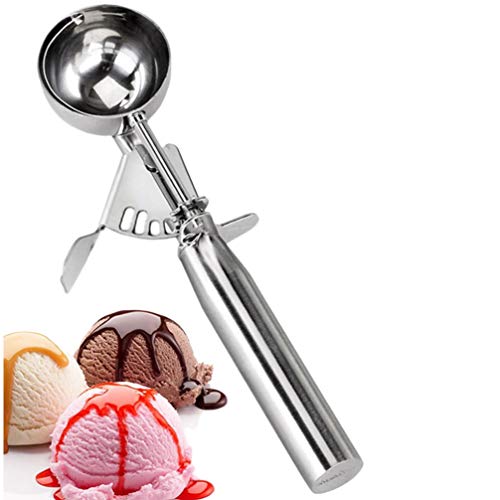 Colher de sorvete de aço inoxidável Cabilock requintada com colher de biscoito de gatilho, colher de