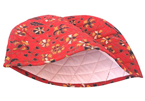 Image of Indian Mandala Cotton Handmade Peacock Feather Printed Abstract Decorative Cotton Tea Cozy Creative Tea Cosy Tea Pot Cover Tea Cozy Traditional Tea Quilt Floral Warmer Tea Cozies 14x11 Inch