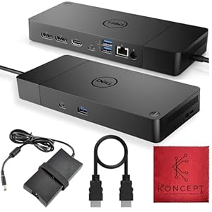 WD19S DELL Docking Station Dual Monitor – Base Dell con adaptador de corriente de 180 W (entrega de 130 W) + USB-C + HDMI + puerto doble DP – Estación de acoplamiento definitiva para computadora y