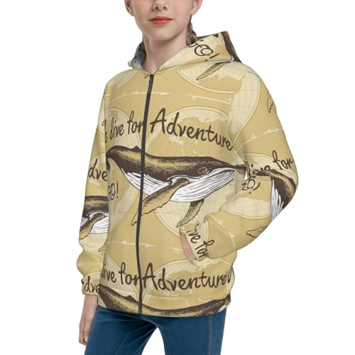 We Live for Adventure,Lets GO Kid Hoodies Boys Zip Up Sweatshirts Girls Pullover with Pocket