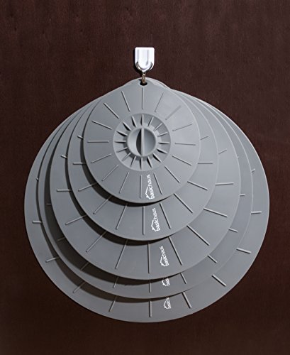 Basic Haus Microwave Cover Silicone Lids - Set Of 5: 6, 8, 10, 12 And 14 Inches - Suction Covers For Pots, Pans, Bowls, Cups, Skillets - Splatter Protection - Easy Food Storage - Bpa Free - Oven Safe #TOP3