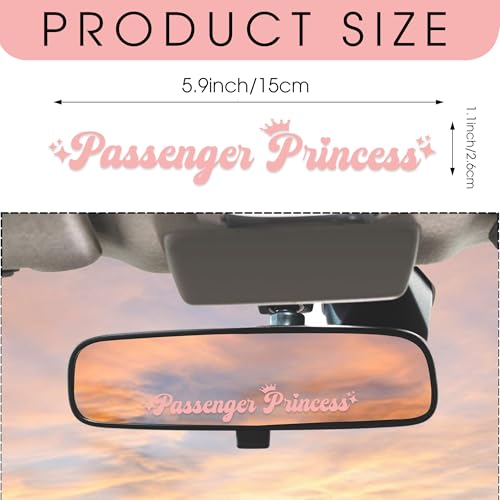 Image of Miarita 3X Passenger Princess Car Sticker - Cute Pink Vinyl Decal for Car Window, Mirror, Laptop - Funny Car Accessories for Women - Car Stickers and Decals, Aesthetic Car Decor (Pink)