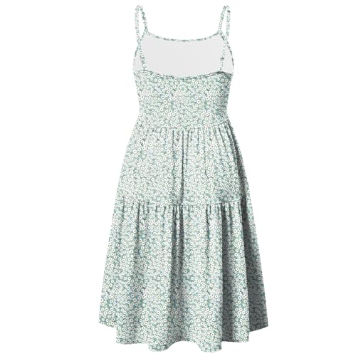 Ginkana Maternity Spaghetti Strap Dresses Solid Pregnant Woman Sleeveless Cami Dress Knee Length Summer Daily Wearing Maternity Dresses,Little Daisy,L thumb #1