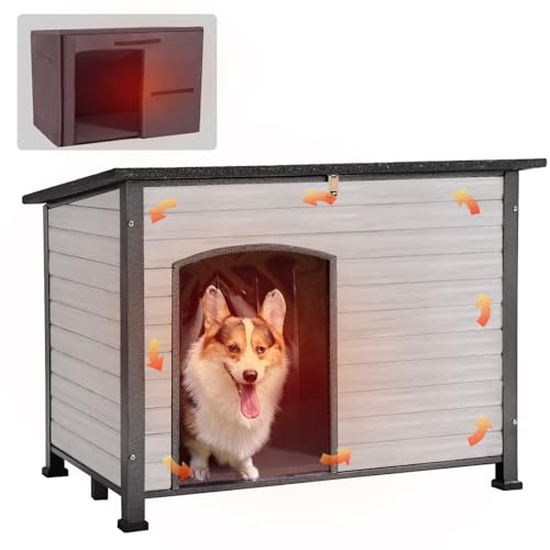 Gutinneen Dog House Insulated Outdoor Dog Kennel with Liner for Winter Largeoffwhite  Cucciolini Doodles Gutinneen dog house insulated outdoor dog kennel with liner for winter largeoff white   cucciolini doodles