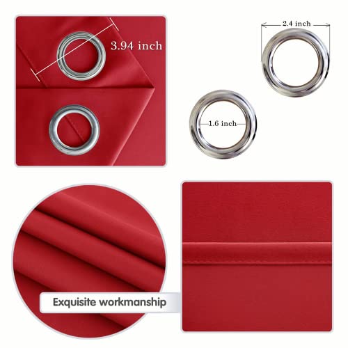 DWCN Christmas Decorative Red Curtains for Living Room Blackout Thermal Insulated Eyelet Bedroom Curtains 46 x 72 Inch 2 Panels - Image 3