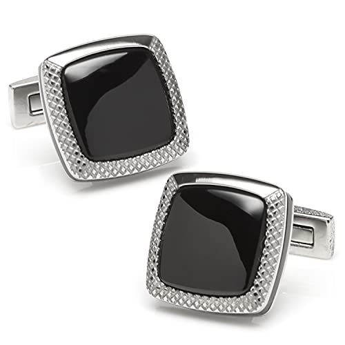 Mancuernillas Onyx Cushion de Acero Inoxidable