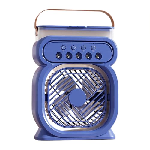 ZHUMCCY Ventilador de nebulización, ventilador personal recargable para escritorio, dispositivo de refrigeración nocturna ajustable, 7 colores, luz nocturna, tanque de agua de 450 ml para viajes