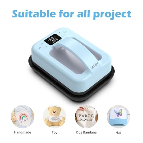 AST&T Smart Heat Press Machine, Heat Press Machine for T-Shirts with Bluetooth, 7\"X5\" Easy Iron Press for Sublimation, Bag, Shoes,HTV Vinyl DIY Projects Transfer - Thumbnail 2