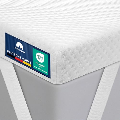 Hochwertiger Topper 100x200cm 7cm hoch - H2/H3 Matratzentopper mit weicher Gel-Memory- und stützender Komfortschicht - Ökotex 100 Zertifiziert - Bezug atmungsaktiv & waschbar