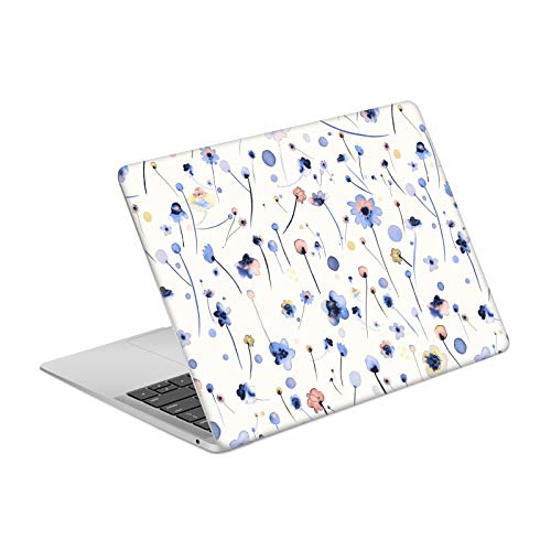 Skin MacBook Air 13 A1932 A2179 Ninola Bleu Doux Floral Autocollant Vinyle