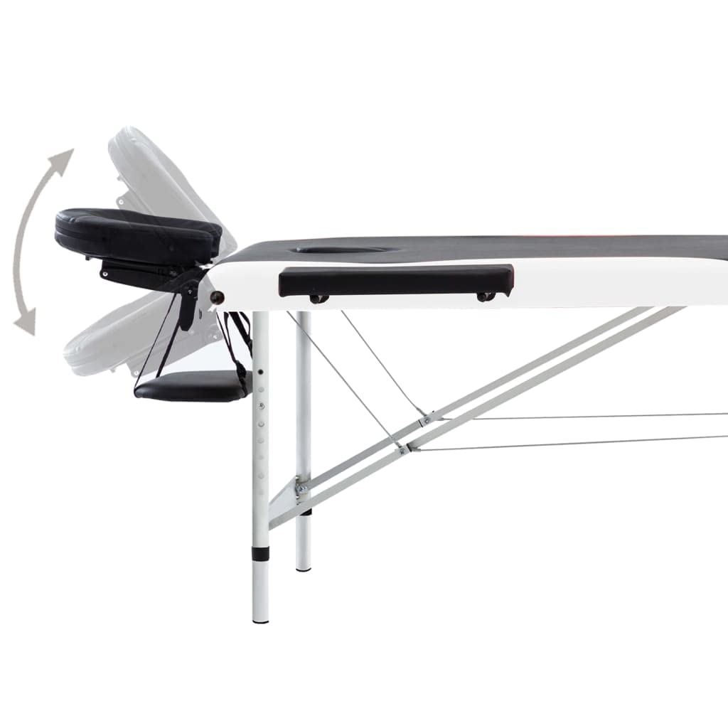 Table de Massage Pliable 3 Zones Aluminium Noir et Blanc,Santé & beauté,Hygiène personnelle,Massage & Relaxation,Tables de Massage,17.1 kg-110236