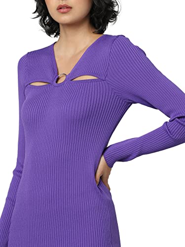 Image of ONLY Women's Purple Bodycon Dress with Cutouts