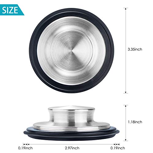 2PCS Kitchen Sink Stopper - Stainless Steel, Large Wide Rim 3.35" Diameter - Fengbao