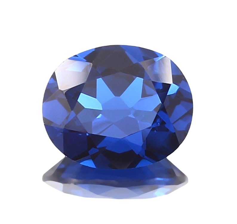 Saphir bleu naturel de forme ovale 10x12mm, gemme taillée à facettes pour haute joaillerie