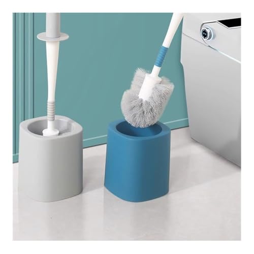 Brosse de toilette à long manche bleu avec ensemble de supports de brosses