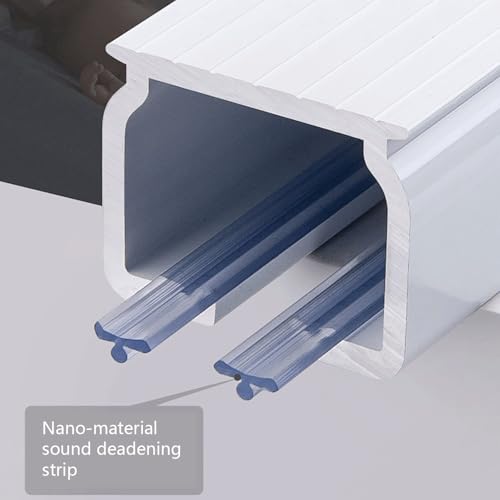 Riel de aluminio con rodillos silenciosos, kit completo de 2 m para ventanas 3