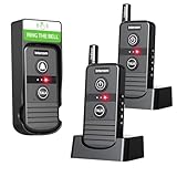 PANDAAR Doorbell Wireless, Intercoms Wireless for Home 4900ft Long Range Wireless Intercom System with Rechargeable Battery,3 Volume Levels,20 Ringtones for House Classroom Business