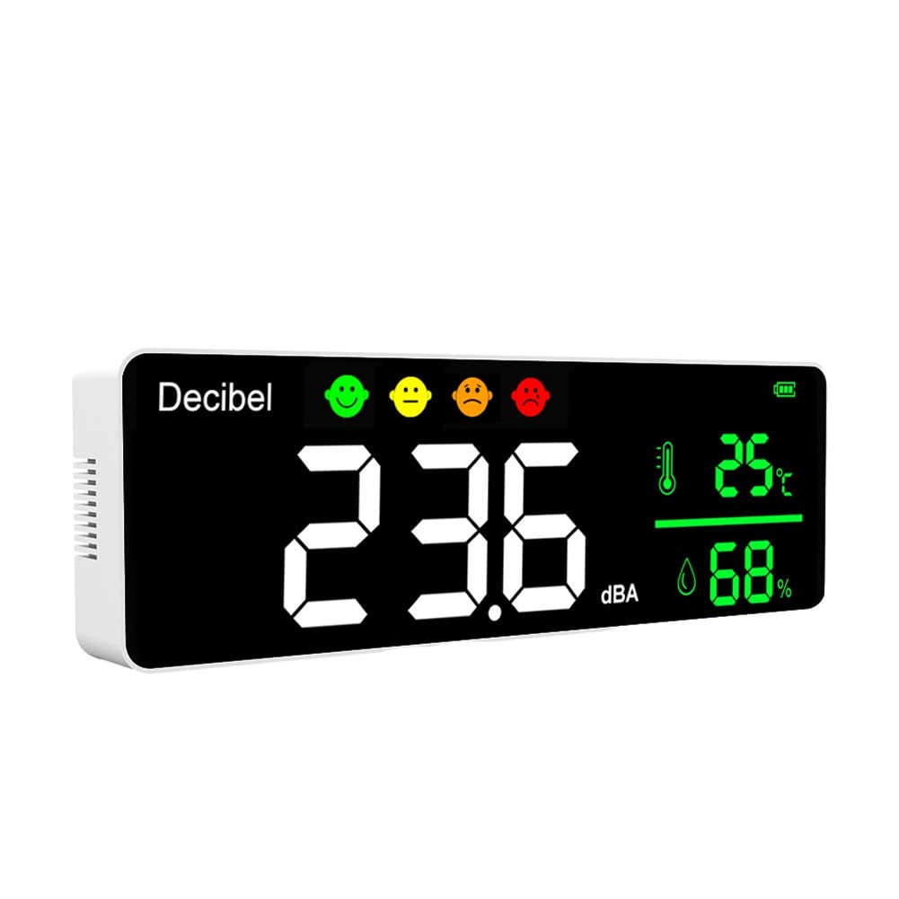 DM1306D NuméRique DéCibel SonomèTre DéTecteur de Bruit Intelligent 30-130DB Moniteur de TempéRature et D'Humidité