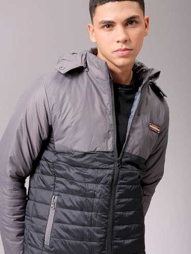 Image of The Indian Garage Co Men's Nylon Standard Slim Fit Mix & Match Puffer Jackets
