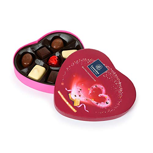 Leonidas Caja de regalo de chocolate belga en forma de corazón para ocasiones especiales, 9 piezas
