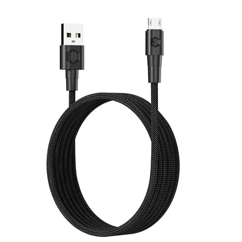 Image of Nu Republic Blaze Silk Micro Tangle Free USB 3.1A Unbreakable Rugged & Nylon Braided Charging Cable (Black)