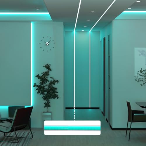 Image of BTF-LIGHTING Ice Blue 3mm Width Ultra Thin FCOB COB LED Strip,UL Listed Super Narrow Uniform Light,16.4FT DC24V CRI90+ LED Tape Light for Home Indoor DIY Lighting(No Adapter or Controller)