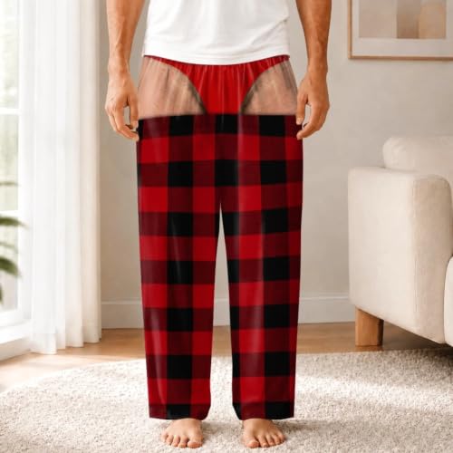 Thong Pajama Pants Man Ugly Christmas Butt Print Loungewear Party & Present - image 8
