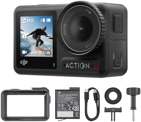 DJI Osmo Action 4 Essential Combo, 4K/120fps Waterproof Action Ca...