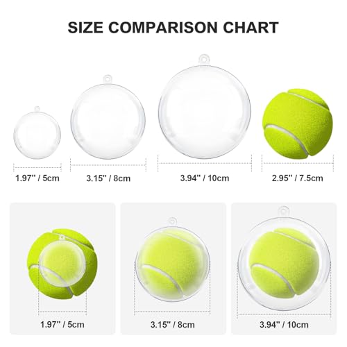 20-Pack 50mm Clear Fillable Ornament Balls for Christmas, New Year, and Weddings
