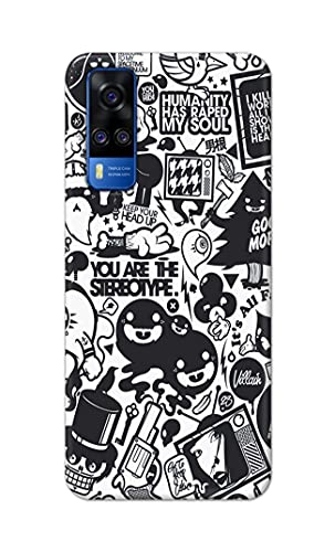 Image of Printed Hard Back Cover Case for Vivo Y51 (2020) | Vivo Y51A | Vivo Y31 Back Cover (Mixed Cartoon) -702