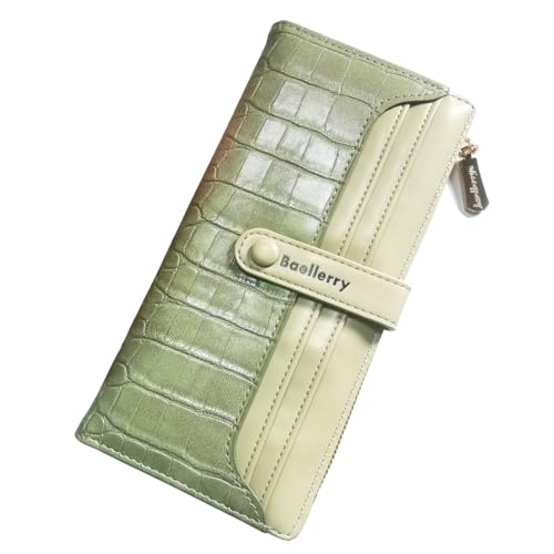 Slim Thin Women Wallet Large Capacity Long Ladies Purse Bifold Clutch Credit Card Holder 15 Card Slots 1 ID Window