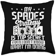 Spades Player Game Lover Card Game Deck Playing Spades Throw Pillow