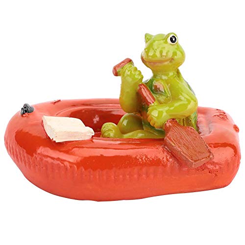 Duokon Pond Floating Animal Bathtub Garden Swimming Pool Decor Figurine Orange-Red Rubber Boat Turtle Fish Pond Water Fountain Water Surface Ornament