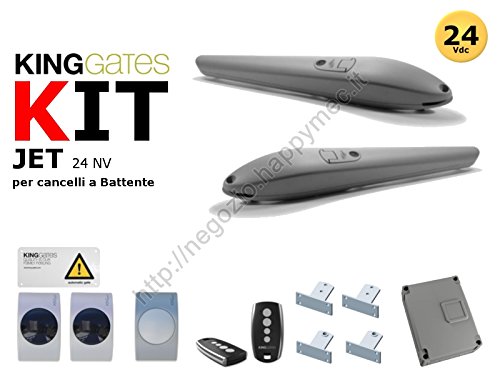 Jet Kit 24 NV Kit de automatización irreversible para puertas batientes de 24 V CC King Gates