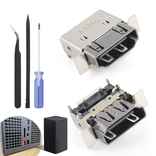RongZy F&uuml;r Xbox Series X HDMI Port f&uuml;r XSX Series X HDMI Anschluss Buchse Schnittstelle Anschlussbuchse Zubeh&ouml;rteile mit Reparatursatz