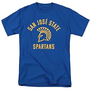 San Jose State University Official Large One Color Logo Short Sleeve Mens Cotton T-Shirt,Royal, Large