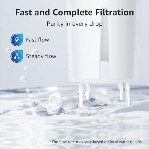 Image of Overbest Pitcher Water Filter Replacement for Brita Filters, 4 Pack