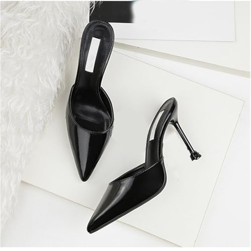Women's Leather Slip-On Stiletto Mules Fashion Pointed Toe Backless Slip-on Pump Shoes for Parties Prom Dress Sandals4