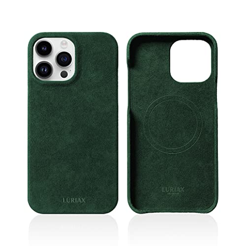 Luriax Alcantara Suede Leather Case Iphone 14 Pro Malachite Sport - Enhanced Magnet Compatible With Magsafe & Wireless Charging #TOP14