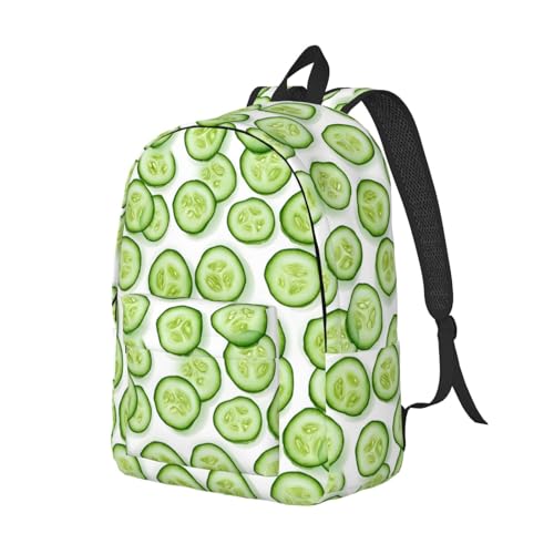Travel Backpack for Women Men - 20L Bright Cucumber Slices Print Canvas Simple Modern Backpack Bag for Hiking