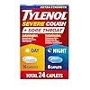 Tylenol Extra Strength Severe Cough + Sore Throat Day & Night Caplets, Combo Pack for Powerful Multi-Symptom Relief for Painful Sore Throat & Cough, Acetaminophen Pain Reliever, 24 ct